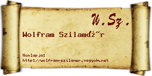 Wolfram Szilamér névjegykártya